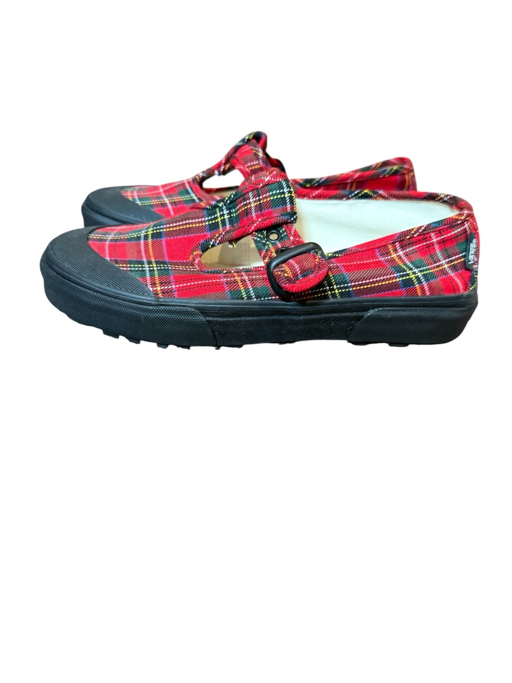 New (no box) Vans Red Plaid Mary Jane Slip-On Sneaker Shoes